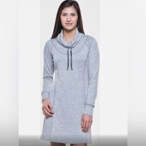Kuhl Lea Dress Heathered Gray Cowl Neckline Active Stretch Size Small